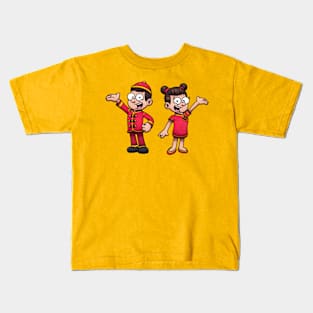 Chinese Boy And Girl Wearing Traditional Clothes Kids T-Shirt